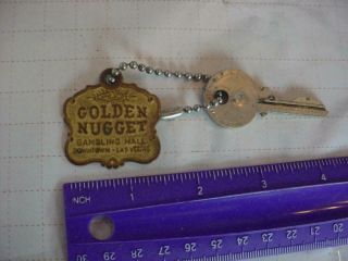 Vintage Golden Nugget Casino Key Fob With Key