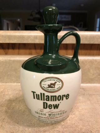 Tullamore Dew Irish Whiskey Decanter Jug Ceramic Liquor Bottle Pub Bar Ware