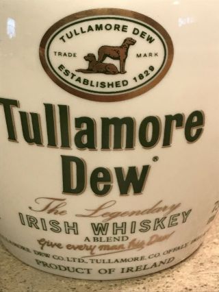 Tullamore Dew Irish Whiskey Decanter Jug Ceramic Liquor Bottle Pub Bar Ware 2