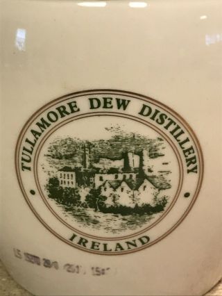 Tullamore Dew Irish Whiskey Decanter Jug Ceramic Liquor Bottle Pub Bar Ware 5