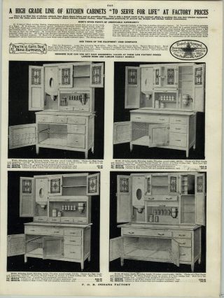 1924 Paper Ad 4 Pg Hoosier Type Kitchen Cupboard Cabinet Golden Oak Enamel 56 "