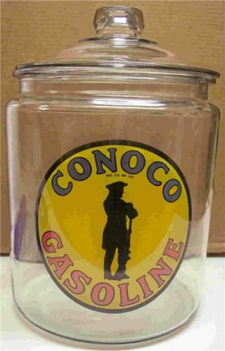 Conoco Gasoline Glass Counter Jar