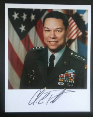 Colin Powell Autographed Hand Signed 8 X 10 Color Photo Secretary Of State