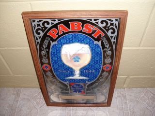 Vintage Pabst Blue Ribbon Beer Mirror Advertising Sign 2`1 " X13 - 1/2 "