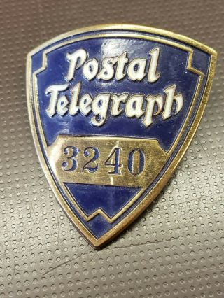 Antique Postal Telegraph 3240 Badge Circa 1920