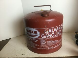 Vintage Eagle Gas Can 5 Gallon Metal Model Sp 5 Red Fuel Gasoline Petroleum Can
