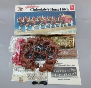 Budweiser Clydesdale 8 - Horse Hitch Model Kit,  AMT 7702 Clydesdales Beer Wagon 2