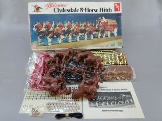 Budweiser Clydesdale 8 - Horse Hitch Model Kit,  AMT 7702 Clydesdales Beer Wagon 3