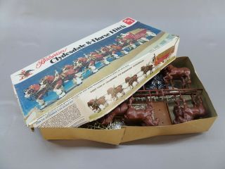 Budweiser Clydesdale 8 - Horse Hitch Model Kit,  AMT 7702 Clydesdales Beer Wagon 4