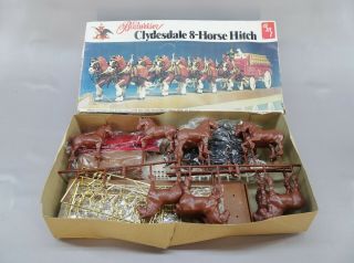 Budweiser Clydesdale 8 - Horse Hitch Model Kit,  AMT 7702 Clydesdales Beer Wagon 5