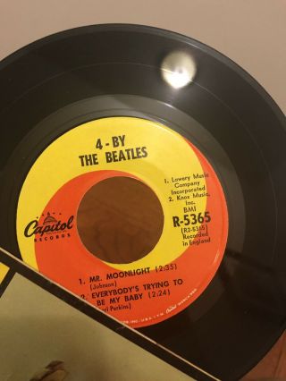 The Beatles - 4 - BY THE BEATLES - 45 rpm EP w/Cardboard Sleeve Cover Capitol R - 5365 4