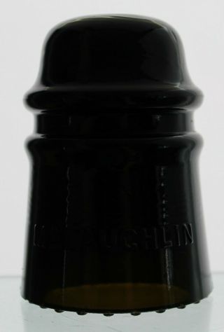 Olive Green Black - Glass Cd 121 Mclaughlin No 16 Toll Glass Insulator