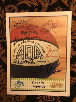 Aba Indiana Pacers Multi Signed 8.  5x11 Picture Bobby Leonard Autographed