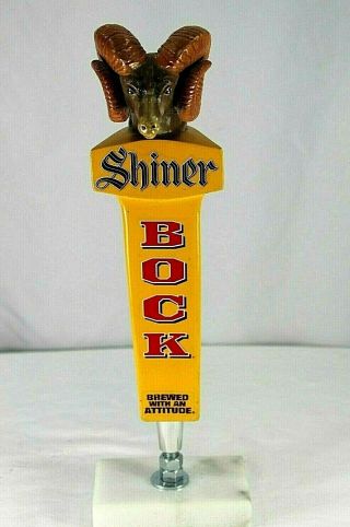 Shiner Bock Ram Head Wooden Beer Tap Handle