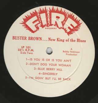 Buster Brown - King of Blues - Fire orig album LP - Killer Blues great cover 4