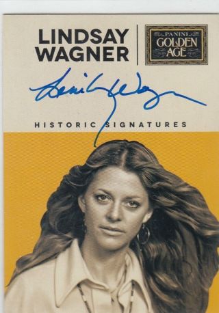 Lindsay Wagner Bionic Woman Auto Panini Golden Age Signature On Card Autograph