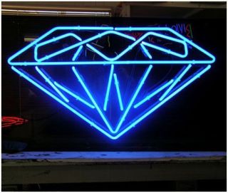 Blue Lamp Sofa Neon Light Diamond Home Room Led Bike Harley Sign 12 " X10 "