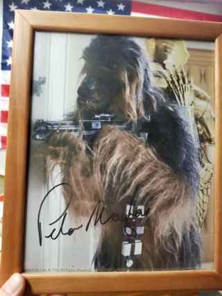 Vintage Star Wars Peter Mayhew Signed Picture Portrait Autograph Chewbacca C3po