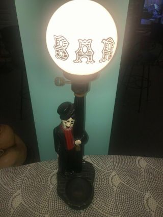 Charlie Chaplin Bar Lamp Globe - Vintage From The 1950s