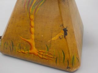 Vtg Carved Wood Rooster Figurural Chicken Table Lamp Light Folk Art Hand Painted 7