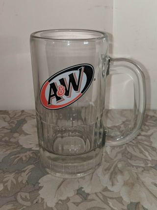 Vtg A & W Glass Root Beer Mug / 6 " T