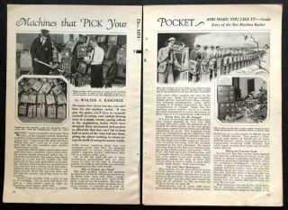 1932 Slot Machines Pictorial " Inside Story Of The Slot Machine Racket "