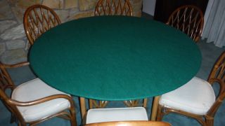 Green Poker Felt Table Cloth - Fits 60 " Pedestal Round - Elastic Edge Bl - Mto