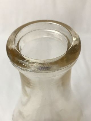 Vintage Pope ' s Dairy Milk Bottle Quart Clear Glass Embossed Waupaca Wisconsin 7