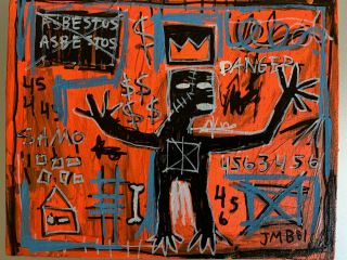 Basquiat - Signed - Great Piece - Great Colors 1981 Samo