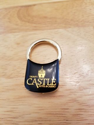 Vintage Trump Castle Hotel Casino Keychain Key Fob Ring