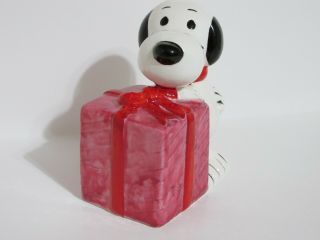 Snoopy Peanuts Charlie Brown Determined Rare Ceramic Christmas Bank Figure 1972