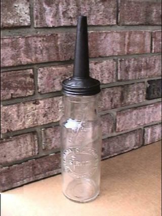 Standard Oil Company Indiana Cast Glass Torch Bottle Service Gas Station W/spout