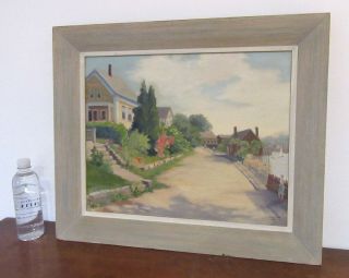 H F Johnson - ENGLAND Costal Oil Painting - MID CENTURY 1951 Boats Nautical 3
