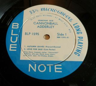 Cannonball Adderley - Somethin Else - USA LP - Blue Note 1595 2
