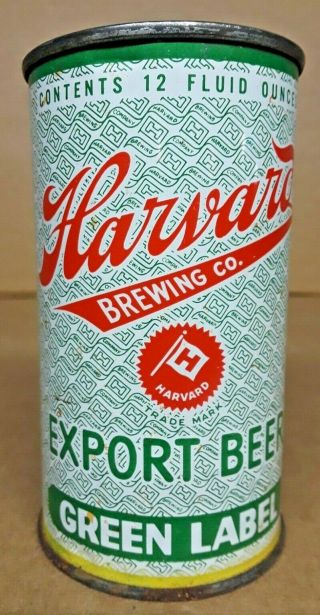 Harvard Brewing Export Beer Green Label Flat Top Can Lowell Massachusetts