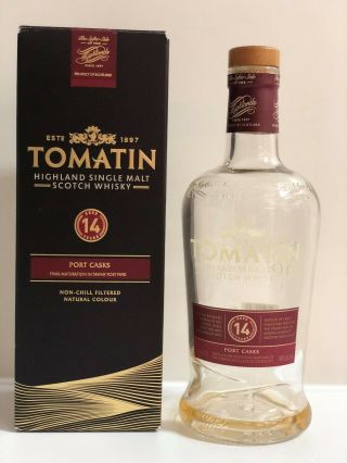 Tomatin Scotch Whisky 14 Years Old Empty Bottle 700 Ml 0.  7 Ml 46 Alc Very Rare