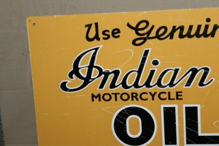 RARE INDIAN MOTOR CYCLE ENGINE OIL CHALKBOARD PRICE SIGN GAS OIL HARLEY CAN FARM 3