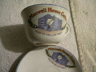 Vintage Maxwell House Cup Saucer Hopewell China Advertising Coffee Tea Crazing
