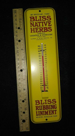 Bliss Native Herbs Tablets Thermometer Alonzo Bliss Medical Co.  Washington D.  C.