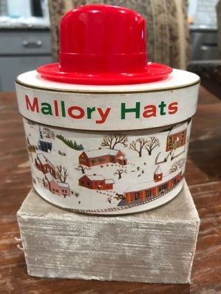 Antique Mallory Hat Plastic Hat Gift Certificate 2.  75” T 4.  25” Long