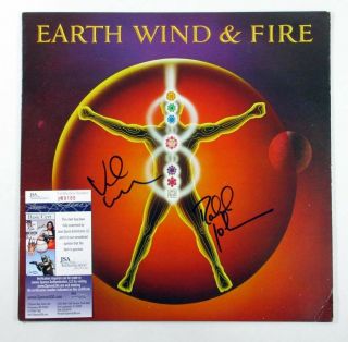 R.  Johnson & Verdine White Signed Album Earth Wind & Fire Powerlight - 2 Jsa Auto