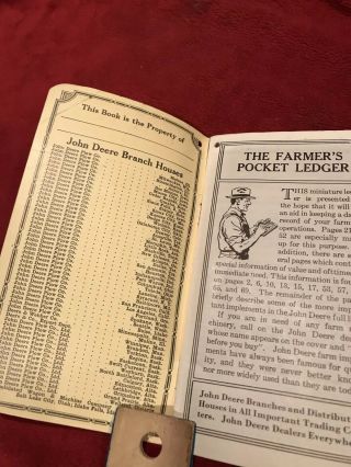 Vintage 1942 John Deere Farmer ' s Pocket Ledger,  Richard Jensen in Hurley,  SD. 2
