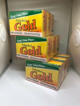 3 Packs Of 3 (9 Total) Palmolive Gold Deodorant Bar Soap 3.  2 Oz Each