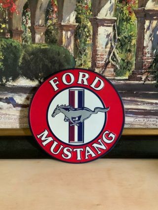 Ford Mustang Heavily Embossed Metal Signn Car Saler Dealer Shop Signn
