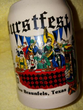 1976 Wurstfest German Beer Stein Texas 3
