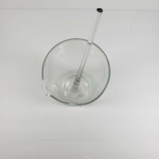 Tall Martini Cocktail Etched Glass Pitcher with Crystal Stir Stick 3