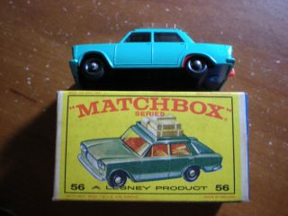 Matchbox 56 Fiat 1500 In The Box Pre 1970 Regular Wheels Brown Top