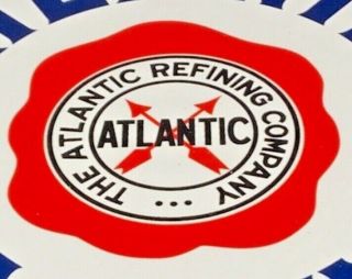 Vintage Atlantic Gasoline Porcelain Sign 12 " Metal Enamel Gas Station Pump Plate