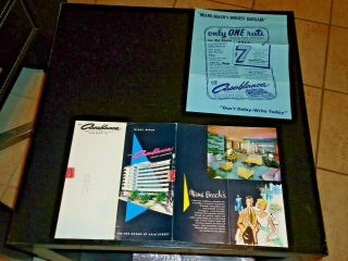 Vintage The Casablanca Hotel Brochure & Leaflet 63rd & Collins Ave Miami Beach