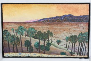 Nelson Large 25x40 Palm Springs California Landscape Frieze Desert Sunset Trees